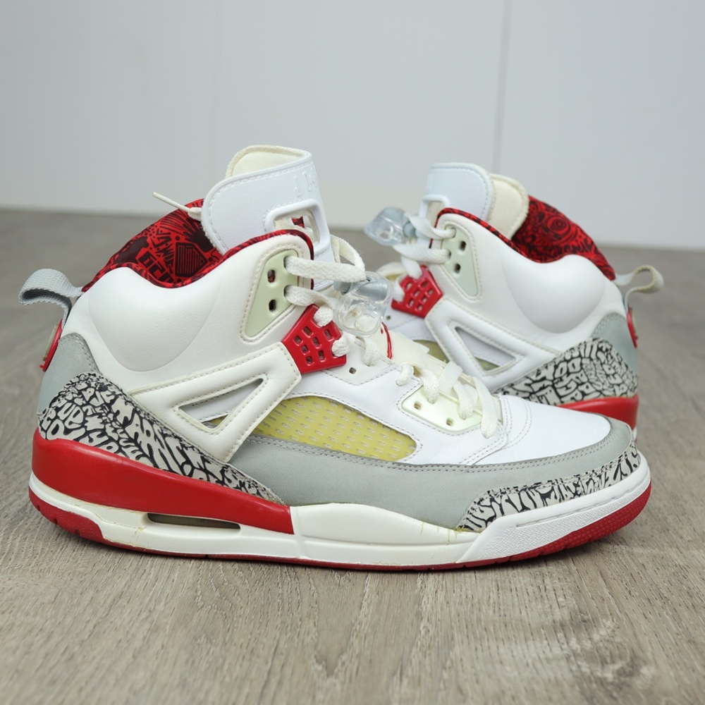 Jordan Spizike White/Red/Cement Grey Size 13 2007 315371-164